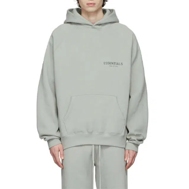 Fear of God Essentials Pullover Hoodie GreenConcrete Logo