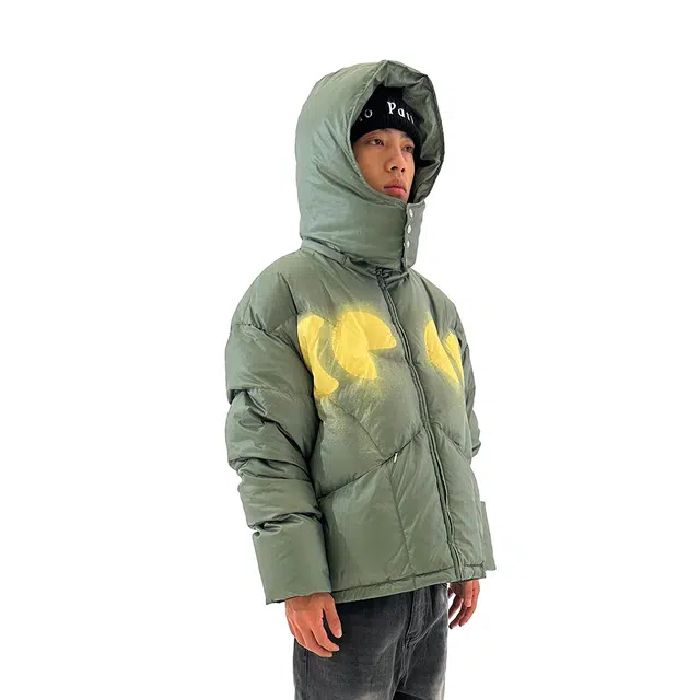 WHOOSIS -TBHNP PRINT STAND COLLAR DOWN JACKET