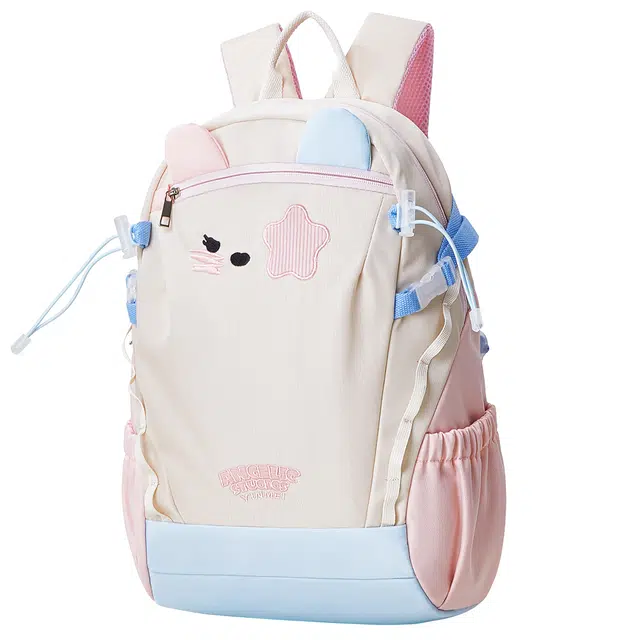 音魅 轻便可爱 织物 双肩包 女款 白色/卡其