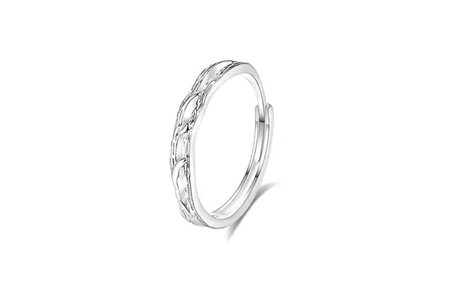 牧言 冷淡风简约小众设计高级感 镂空交织树枝荆棘花环对戒可调节指环 合金 连理枝戒指 男女同款情侣款