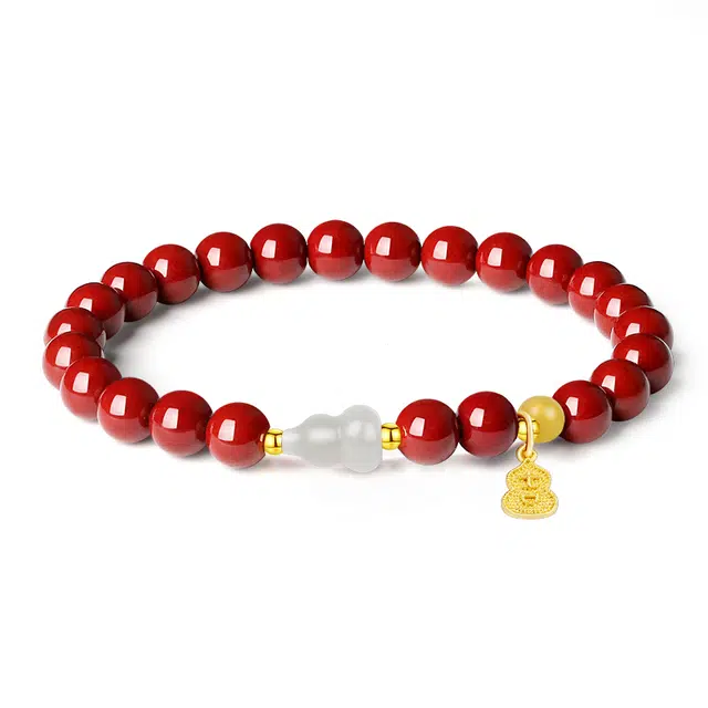 醉倾城 国潮新中式大吉葫芦新中式国风 再造辰砂朱砂 玉石手串 女款