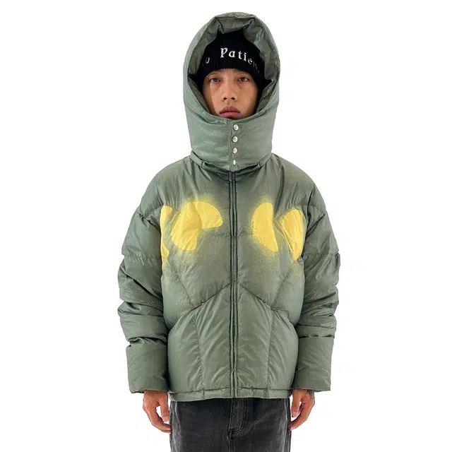 WHOOSIS -TBHNP PRINT STAND COLLAR DOWN JACKET