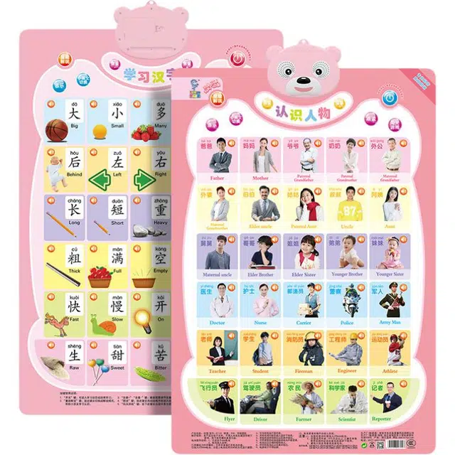 乐乐鱼 有声挂图拼音识字卡 早教益智玩具