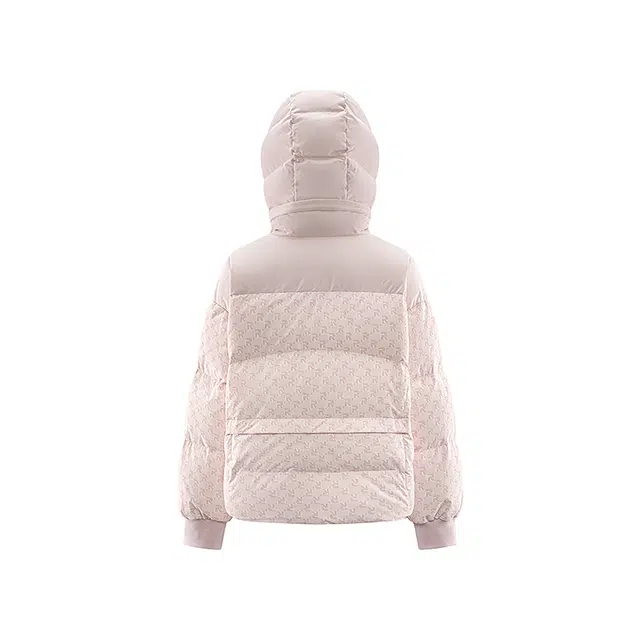 艾莱依 时尚老花拼接连帽舒适羽绒服 女款