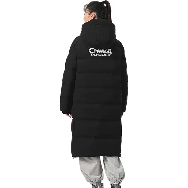 坦博尔 字母印花加厚长款羽绒服 男女同款