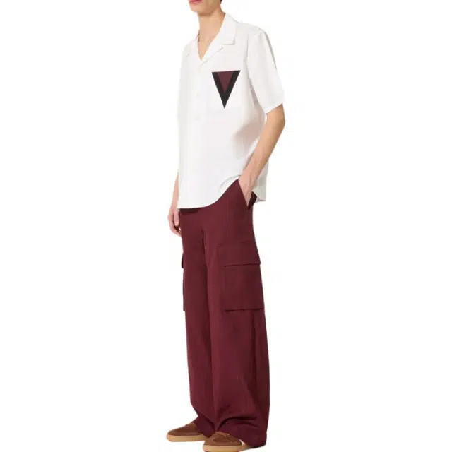 Valentino V Detail Cotton Bowling Shirt