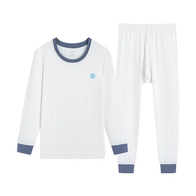 贴身领域 纯棉青少年秋衣秋裤初高中学生内衣保暖套装 男款