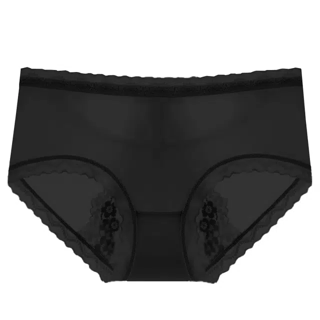 俞兆林 浪漫系镂空网纱薄款蕾丝透明性感迷人纯欲冰丝中腰三角内裤 女款 多件装