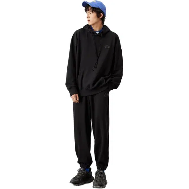 森马 纯色宽松连帽长袖卫衣 男女同款