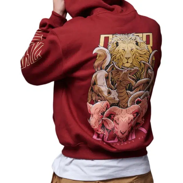 Dolly Noire 7 Deadly Sins Hoodie Bordeaux