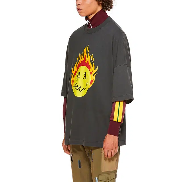 Palm Angels x Smiley SS21 T-Shirt Washed Black