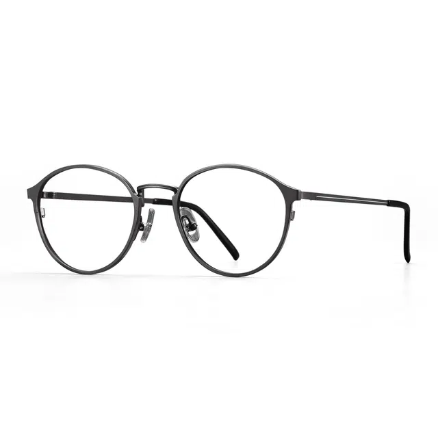 苍木优品 日系复古小众圆框设计师近视眼镜框男可定制防雾防蓝光变色近视镜片超轻黑框 钛 椭圆形 光学镜架 男女同款情侣款