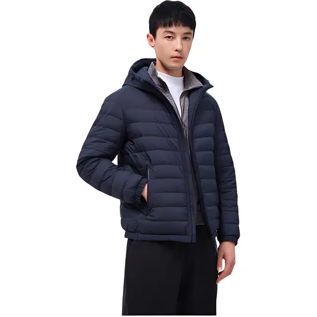 坦博尔 连帽轻薄短款长袖羽绒服 男款