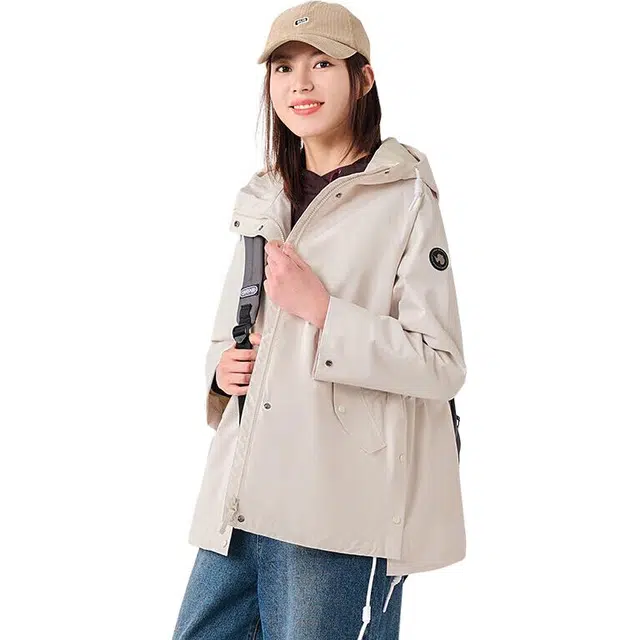 探路者 保暖登山防风户外夹克外套 男女同款 米色