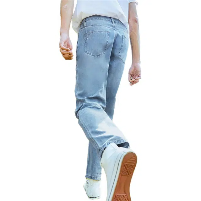 佐丹奴 纯色拉链直筒中腰牛仔裤 男款