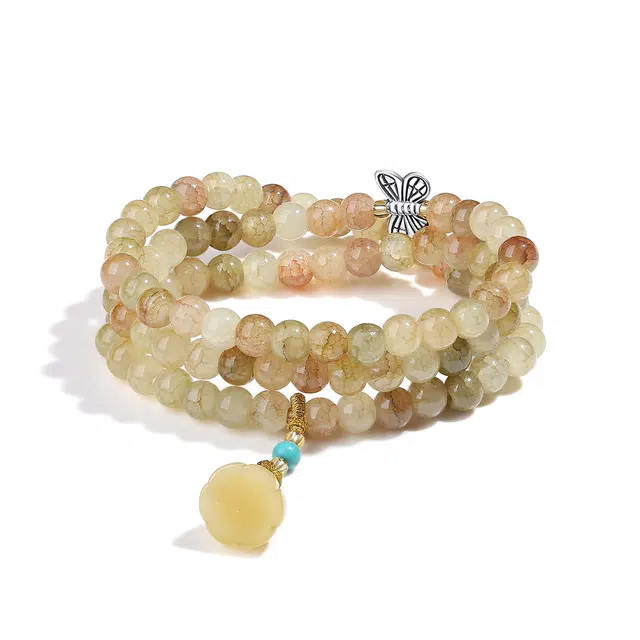 【普陀山官方已祝福】 普陀山文创 敦煌转运串珠好运莲莲多圈叠戴文玩配饰 生日纪念日礼盒 玉髓 手串 男女同款情侣款