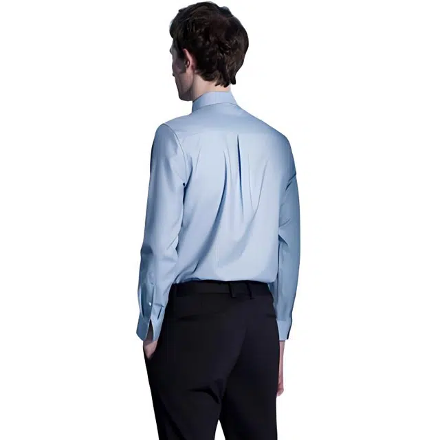 依文 商务休闲尖领长袖衬衫 男款 天蓝