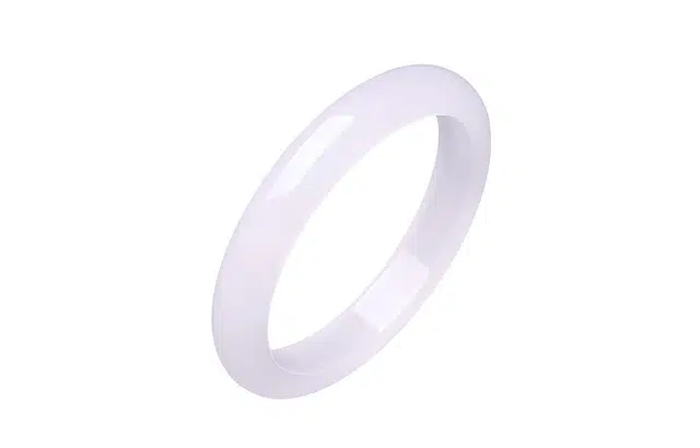 周六福 紫罗兰浅蓝宽条新中式国风送女友礼物 玉髓 手镯 女款