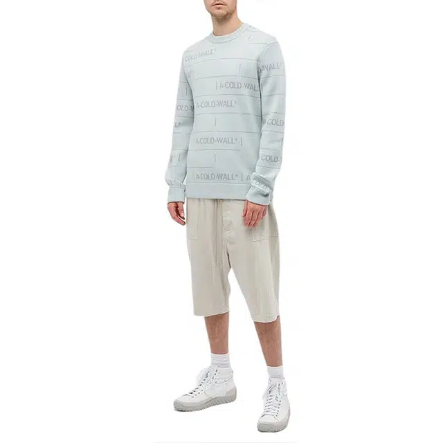 A-COLD-WALL* Letter Print Crewneck Sweater Gray