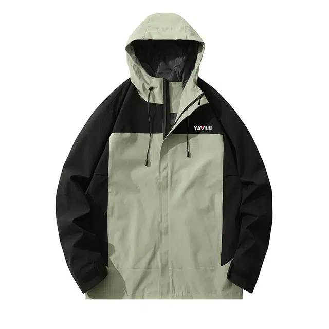 雅鹿  潮牌宽松百搭连帽夹克衫时尚三防拼接运动工装户外  防水防风冲锋衣 男女同款