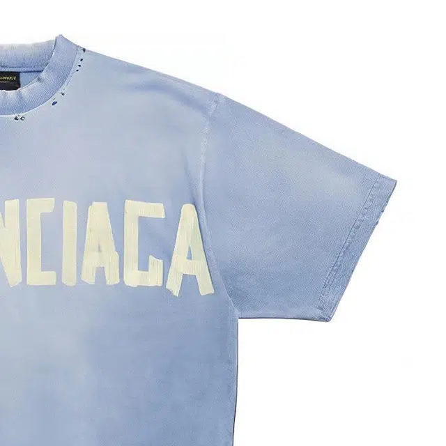Balenciaga Tape Type T-Shirt Medium Fit In Faded logo