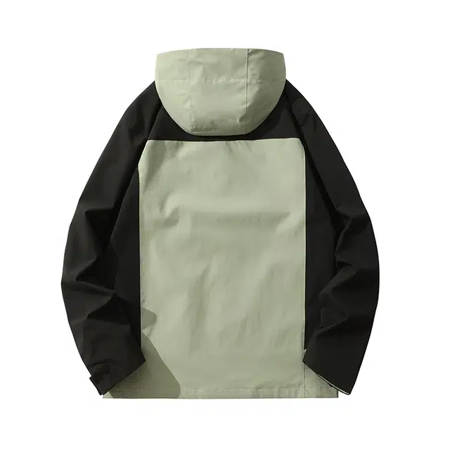 雅鹿  潮牌宽松百搭连帽夹克衫时尚三防拼接运动工装户外  防水防风冲锋衣 男女同款