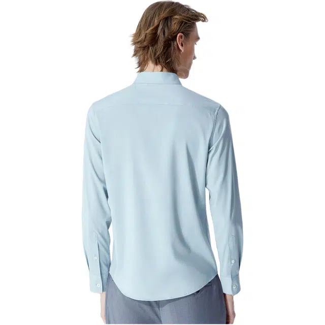 依文 凉感时尚纯色长袖衬衫 男款