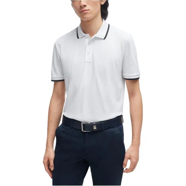 HUGO BOSS Cotton Piqu Polo Shirt With Rubber-Print Logo PoloPolo