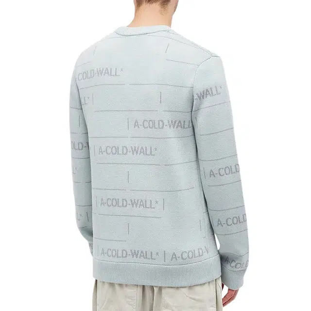 A-COLD-WALL* Letter Print Crewneck Sweater Gray