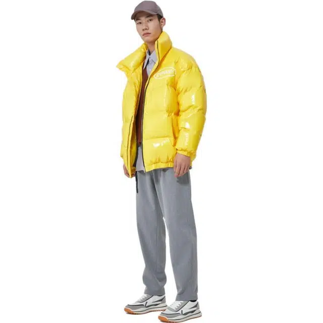 美特斯邦威 银色亮面防风保暖羽绒服 男款