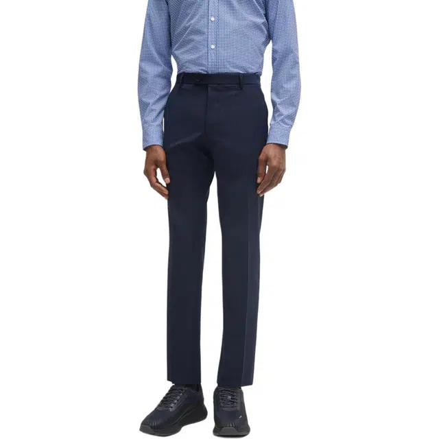 HUGO BOSS FW23 Slim-Fit Suit In Checked Virgin Wool V