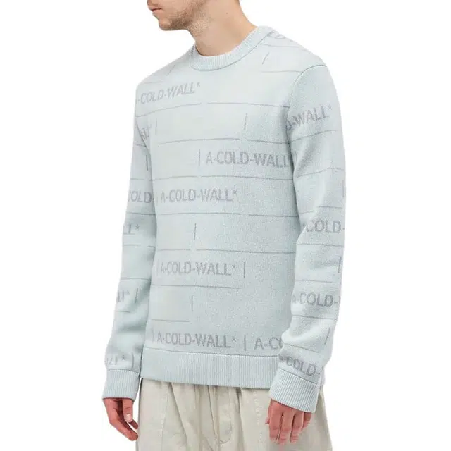 A-COLD-WALL* Letter Print Crewneck Sweater Gray