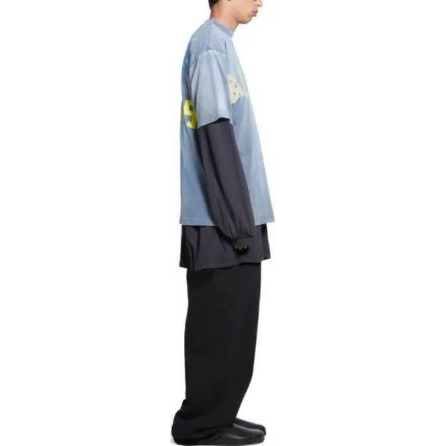 Balenciaga Tape Type T-Shirt Medium Fit In Faded logo