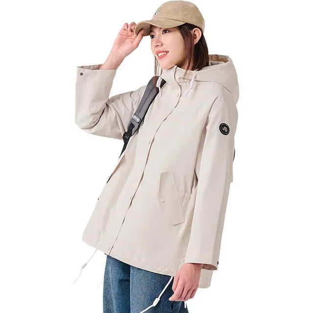 探路者 保暖登山防风户外夹克外套 男女同款 米色