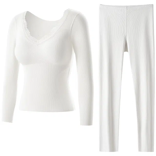 二三二三 舒适无痕打底内搭长袖长裤保暖套装 女款