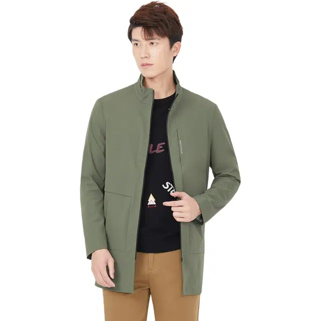 才子 简约立领休闲夹克外套 男款 墨绿色