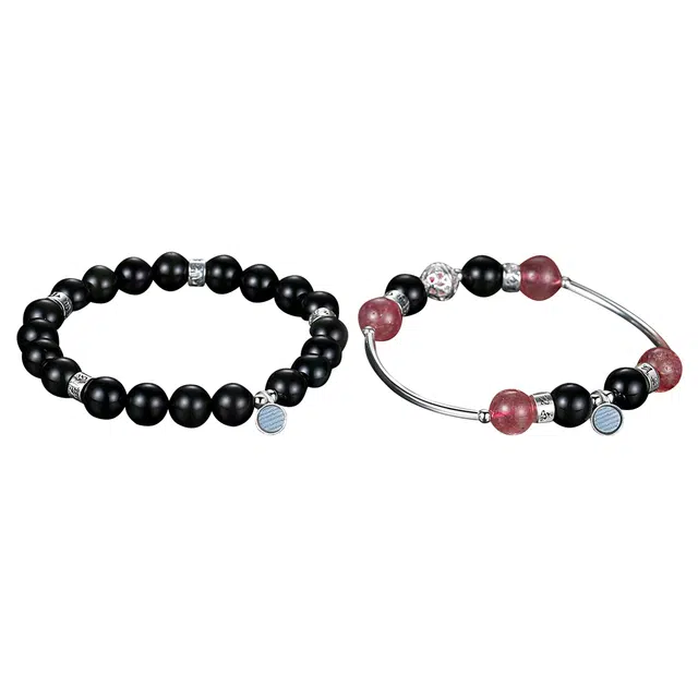 九乐 地心引力黑曜岩事业气质桃花 水晶 手串 男女同款情侣款