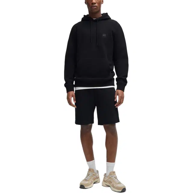 HUGO BOSS Cotton-Terry Hoodie With Logo Patch Logo