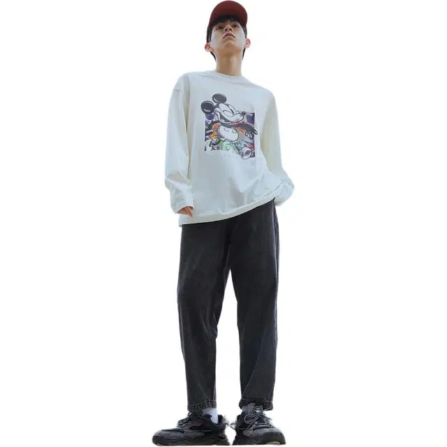 美特斯邦威 简约宽松休闲纯棉牛仔裤 男款