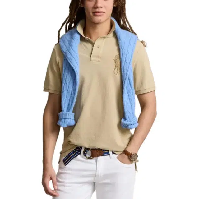 Polo Ralph Lauren Classic Fit Big Pony Mesh Polo Shirt LogoPolo
