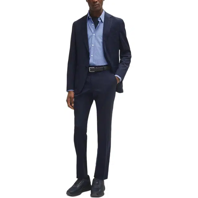 HUGO BOSS FW23 Slim-Fit Suit In Checked Virgin Wool V
