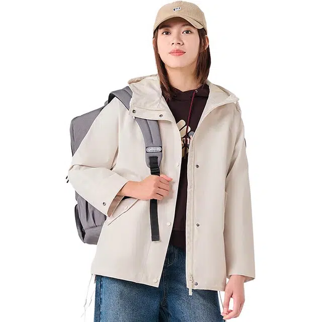 探路者 保暖登山防风户外夹克外套 男女同款 米色