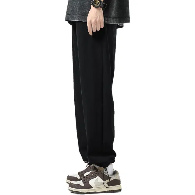 港仔文艺男 宽松束脚直筒休闲裤 男款