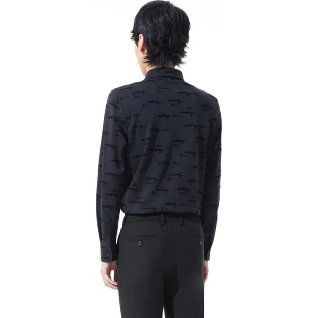 依文 时尚商务休闲长袖衬衫 男款 藏青