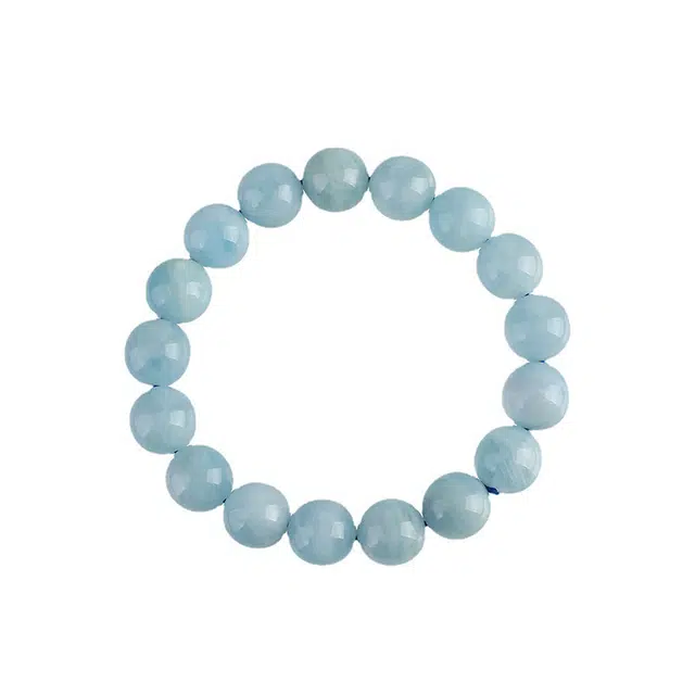 心草 新中式经典蓝色 国潮复古小众设计文艺风气质百搭手饰 海蓝宝 手串 女款