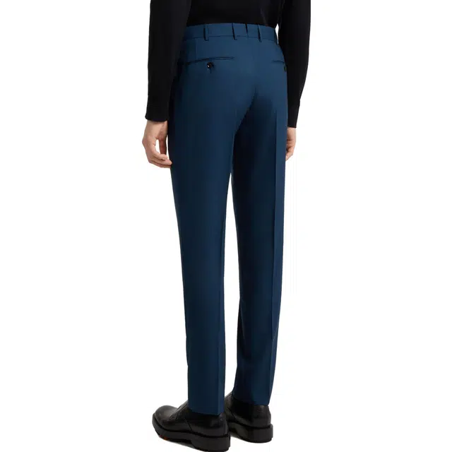 Zegna Dark Blue Pure Linen Pants