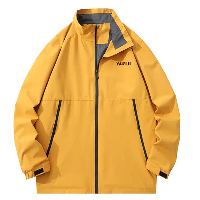 雅鹿  三防登山服宽松字母时尚潮流百搭美式夹克外套  防水防风耐磨冲锋衣 男