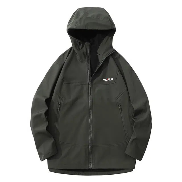 雅鹿  简约时尚潮流百搭宽松户外三防登山  防水防风耐磨冲锋衣 男