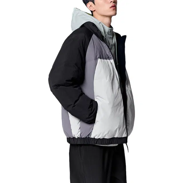森马 永久联名系列 字母立领长袖羽绒服 男款 黑色调
