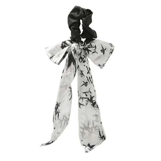 如花梦 清冷感晕染马尾盘发古风飘逸马面裙汉服配饰新中式水墨画蝴蝶结发饰 布艺 发夹 女款